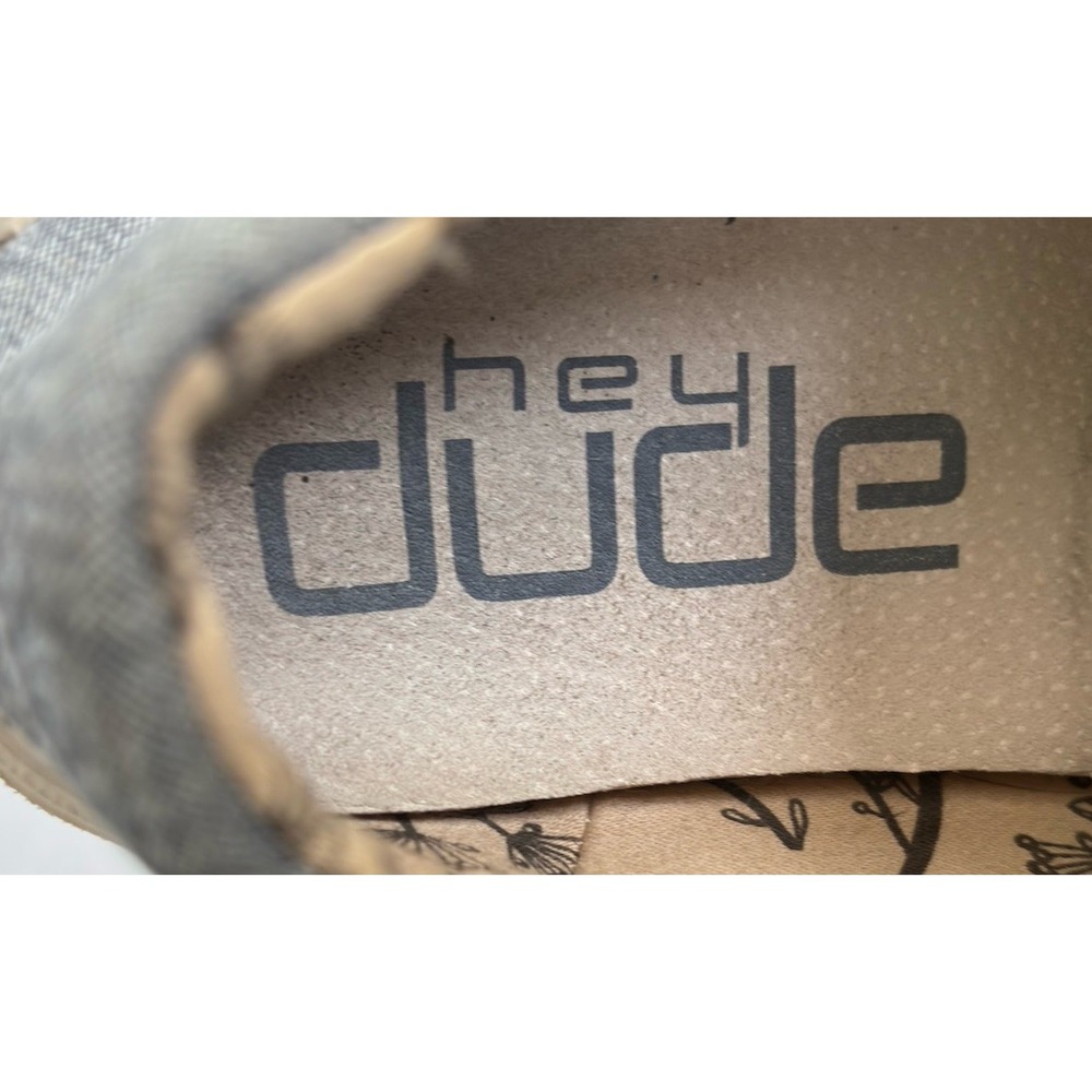 Hey Dude Wendy Stretch Steppa Grey Chambray Slip On Loafers Shoes Womens 8 - Picture 6 of 13